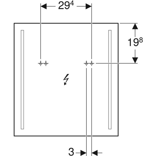 Immagine di Geberit OPTION specchio 60 cm con illuminazione led posizionata a destra e sinistra 500.586.00.1