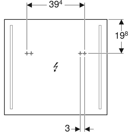 Immagine di Geberit OPTION specchio 70 cm con illuminazione led posizionata a destra e sinistra 500.587.00.1