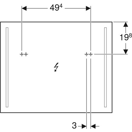 Immagine di Geberit OPTION specchio 80 cm con illuminazione led posizionata a destra e sinistra 500.588.00.1