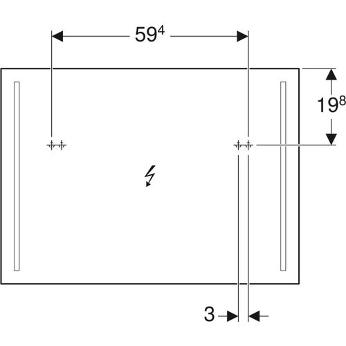 Immagine di Geberit OPTION specchio 90 cm con illuminazione led posizionata a destra e sinistra 500.589.00.1