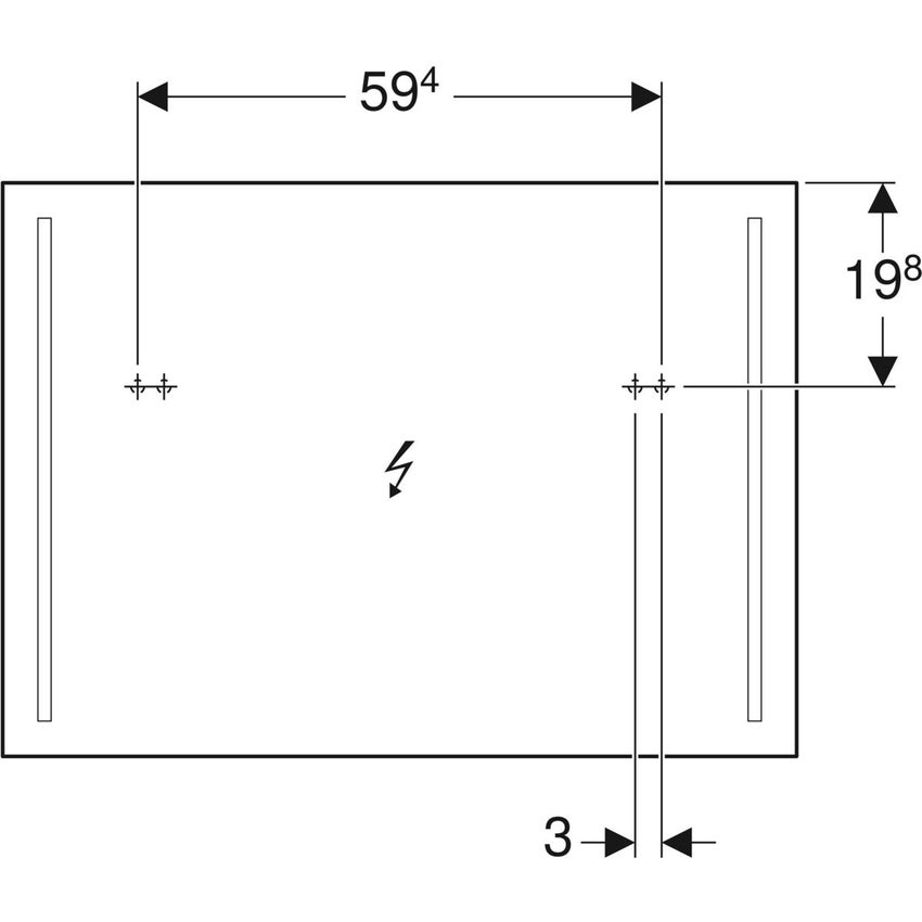 Immagine di Geberit OPTION specchio 90 cm con illuminazione led posizionata a destra e sinistra 500.589.00.1
