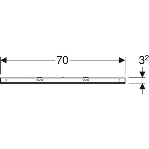 Immagine di Geberit OPTION specchio L.70 cm, con angoli tondi e con illuminazione led in alto 819270000