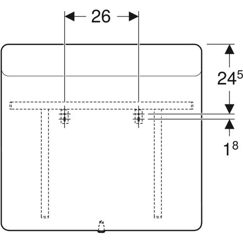 Immagine di Geberit OPTION specchio L.70 cm, con angoli tondi e con illuminazione led in alto 819270000