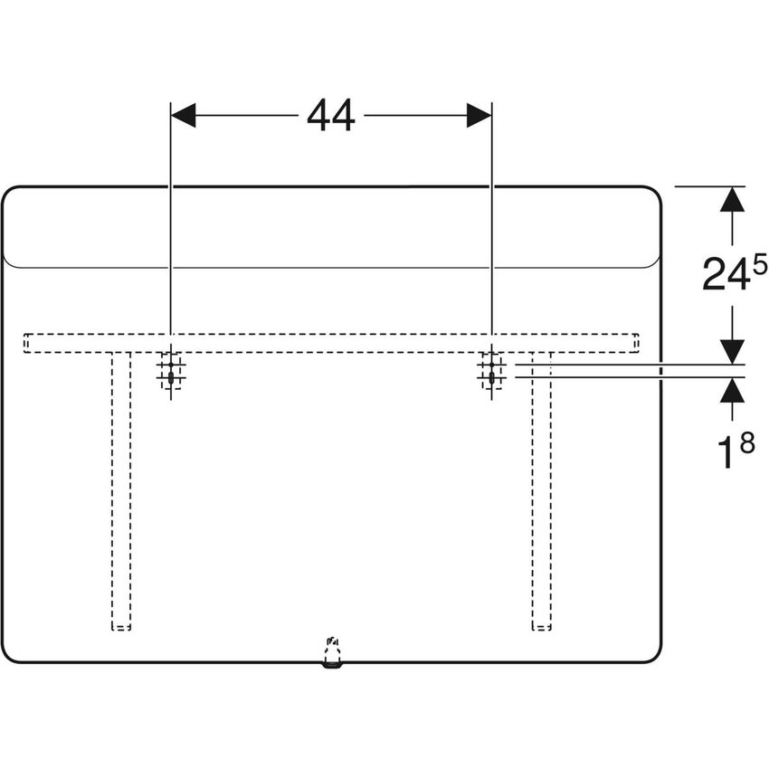 Immagine di Geberit OPTION specchio L.90 cm, con angoli tondi e con illuminazione led in alto 819200000