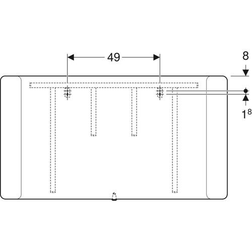 Immagine di Geberit OPTION specchio L.120 cm, con angoli tondi e con illuminazione led in alto 819220000