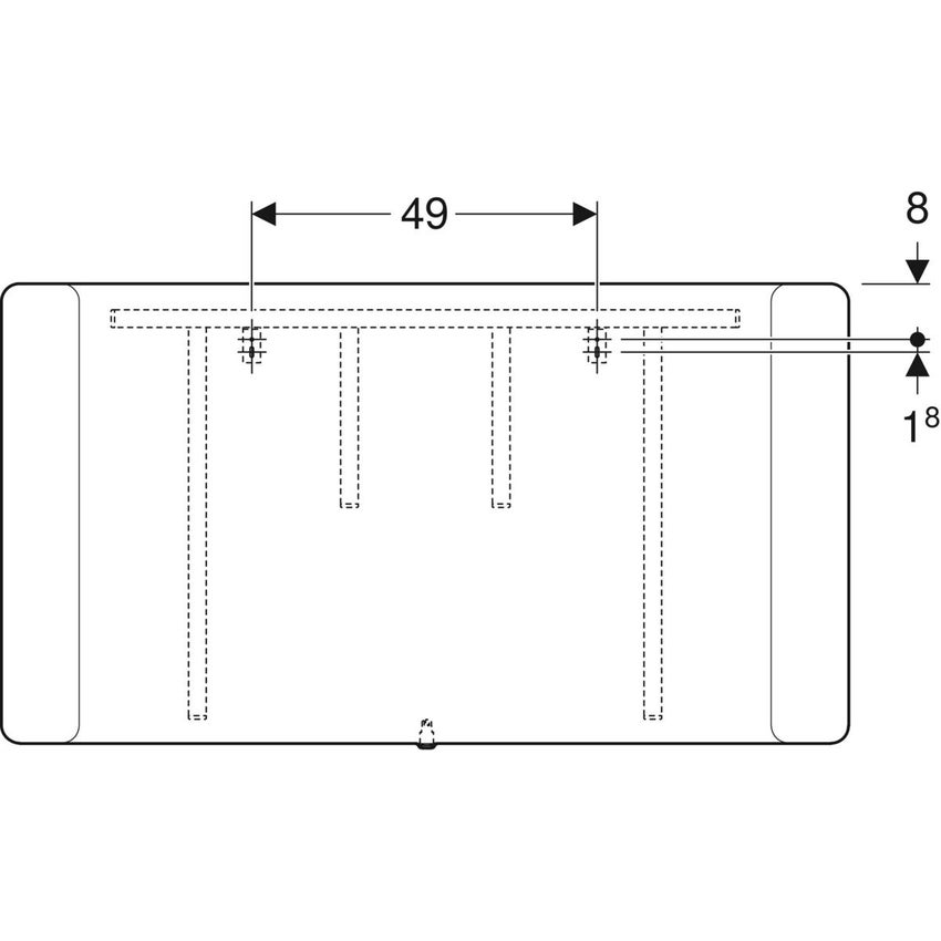 Immagine di Geberit OPTION specchio L.120 cm, con angoli tondi e con illuminazione led in alto 819220000