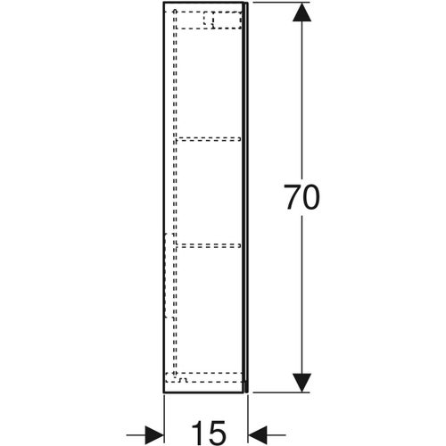 Immagine di Geberit OPTION specchio contenitore L.60 cm, con corpo e due ante dotati di specchi interni ed esterni e illuminazione led 500.582.00.1