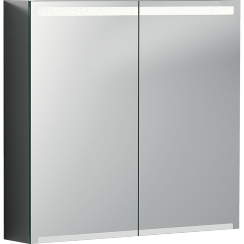 Immagine di Geberit OPTION specchio contenitore L.75 cm, con corpo e due ante dotati di specchi interni ed esterni e illuminazione led 500.205.00.1