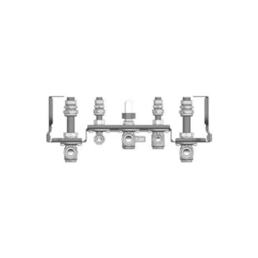 Immagine di Bosch Piastra di collegamento idraulico completa di rubinetti lato riscaldamento, gas e raccorderia per ACS/AFS 7736901507