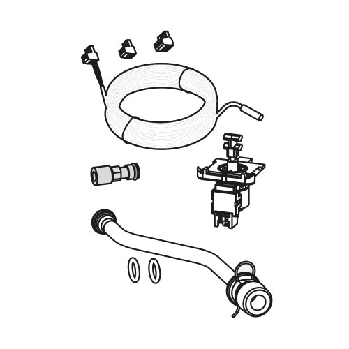 Immagine di Bosch Kit per collegamento bollitore esterno tramite gruppo idraulico corpo valvola deviatrice già montato in caldaia 7731600085