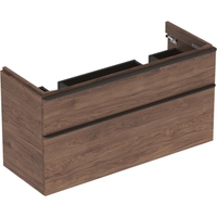 Immagine di Geberit SMYLE mobile sospeso doppio L.120 cm, con due cassetti a chiusura ammortizzata, finitura noce americano 500.356.JR.1