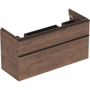Immagine di Geberit SMYLE mobile sospeso 120 cm doppio con due cassetti e chiusura ammortizzata, finitura noce americano 500.356.JR.1
