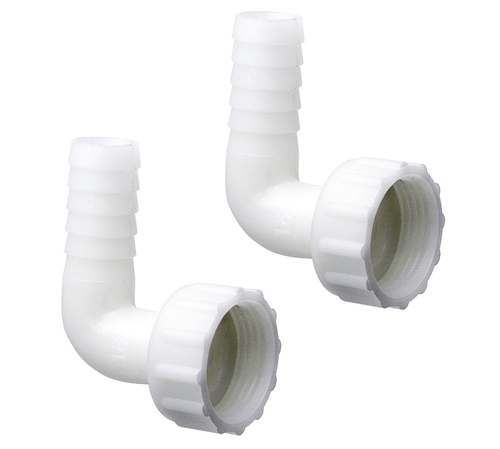 Immagine di RBM Coppia di raccordi portagomma a gomito completi di guarnizione sede piana DN 16  32880516