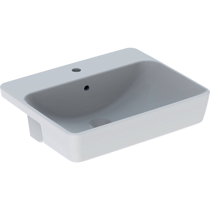 Immagine di Geberit VARIFORM lavabo L.55 cm, da semincasso squadrato, con foro per rubinetteria, colore bianco finitura lucido 500.681.01.1