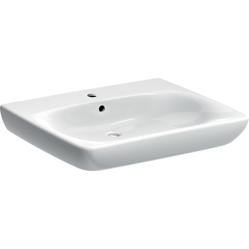 Immagine di Geberit SELNOVA COMFORT lavabo L.65 cm, per disabili, con troppopieno, colore bianco finitura lucido 500.292.01.1