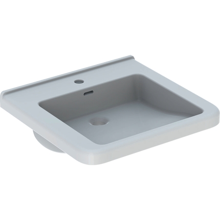 Immagine di Geberit SELNOVA COMFORT SQUARE lavabo L.55 cm, per disabili, con troppopieno e foro per rubinetteria, colore bianco finitura lucido 500.785.00.1