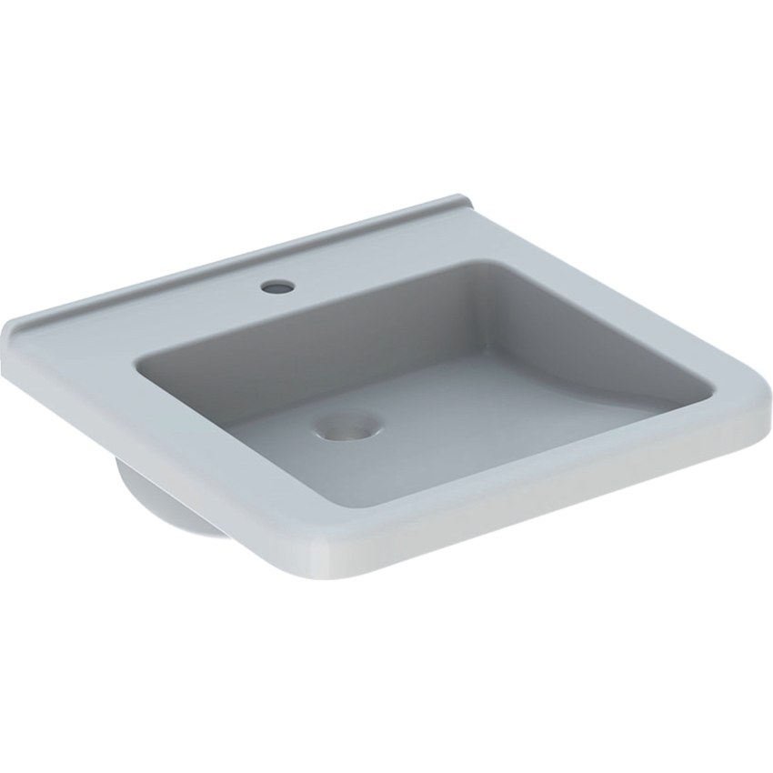 Immagine di Geberit SELNOVA COMFORT SQUARE lavabo L.55 cm, per disabili, senza troppopieno, con foro per rubinetteria, colore bianco finitura lucido 500.786.00.1