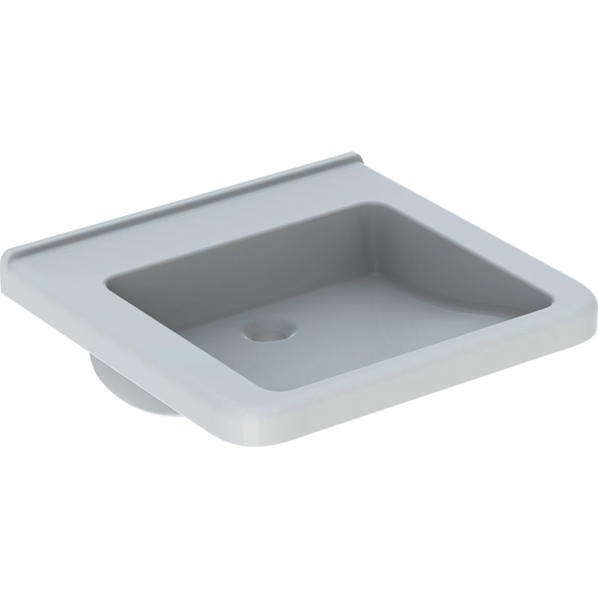 Immagine di Geberit SELNOVA COMFORT SQUARE lavabo L.55 cm, per disabili, senza troppopieno e senza foro per rubinetteria, colore bianco finitura lucido 500.787.01.1