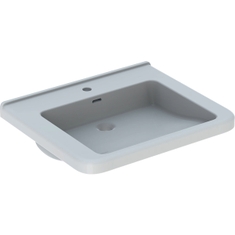 Immagine di Geberit SELNOVA COMFORT SQUARE lavabo L.65 cm, per disabili, con troppopieno e foro per rubinetteria, colore bianco finitura lucido 500.788.01.1