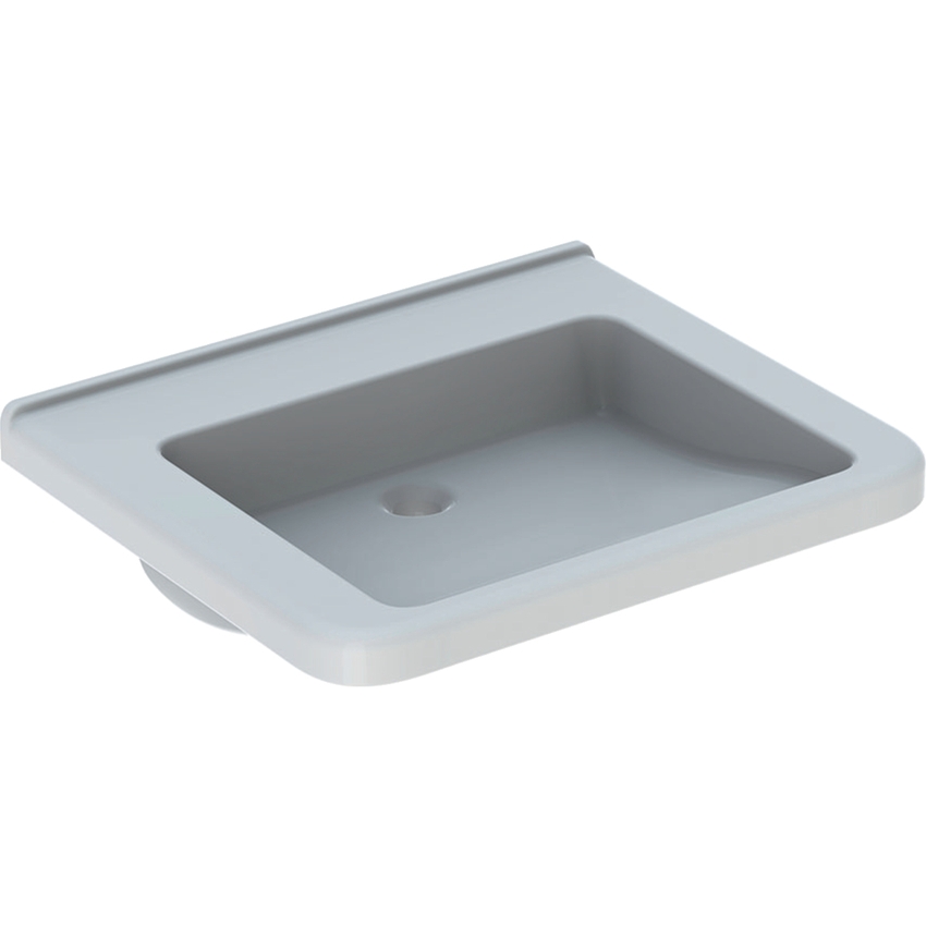 Immagine di Geberit SELNOVA COMFORT SQUARE lavabo L.65 cm, per disabili, senza troppopieno e senza foro per rubinetteria, colore bianco finitura lucido 500.790.01.1