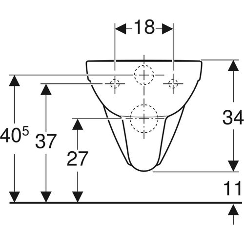 Immagine di Geberit SELNOVA COMFORT vaso sospeso a cacciata con profondità elevata, senza sedile, colore bianco finitura lucido 500.261.01.1