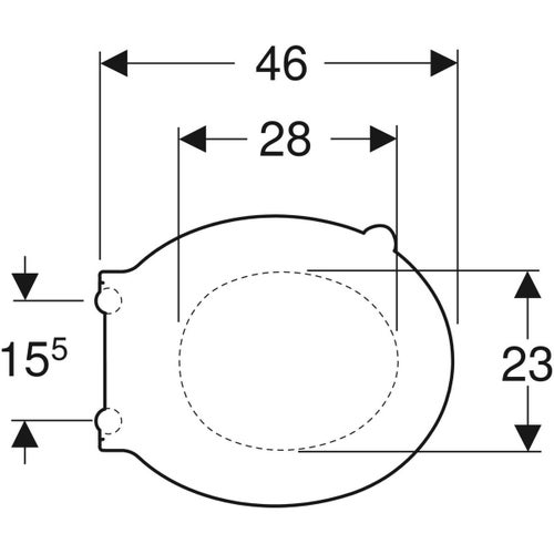 Immagine di Geberit SELNOVA COMFORT sedile del vaso per disabili, fissaggio dal basso, colore bianco 500.133.00.1