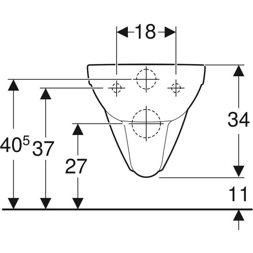 Immagine di Geberit SELNOVA COMFORT vaso sospeso Rimfree, a cacciata con profondità elevata, senza sedile, colore bianco finitura lucido 500.262.01.1