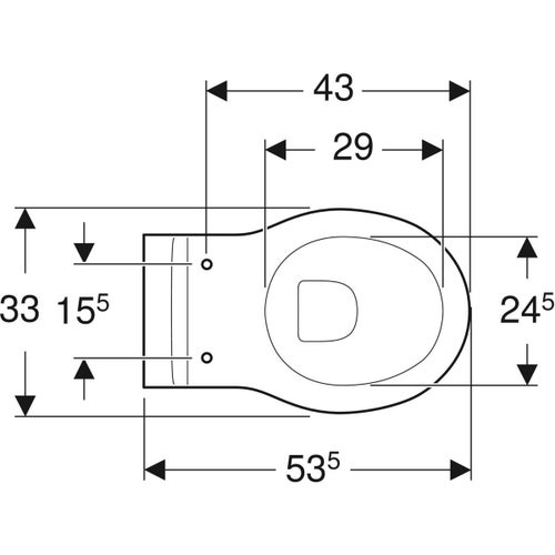Immagine di Geberit BAMBINI vaso sospeso a cacciata per bambini, per sedile del vaso, colore bianco finitura lucido 201700000