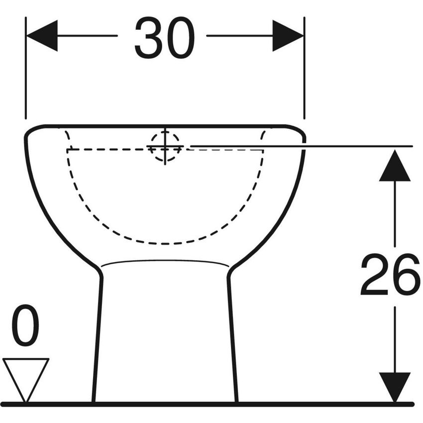 Immagine di Geberit BAMBINI vaso a pavimento a cacciata, senza fori per sedile del vaso e con scarico verticale, colore bianco finitura lucido 500.883.00.1