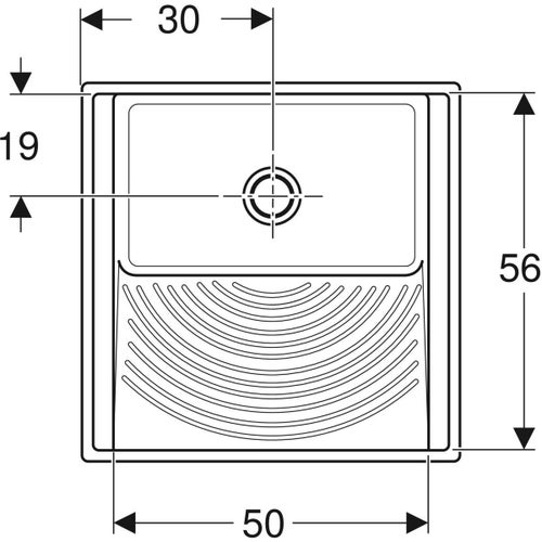 Immagine di Geberit PUBLICA lavatoio L.60 cm polivalente, con superficie di lavaggio inclinata, colore bianco finitura lucido 500.831.00.1