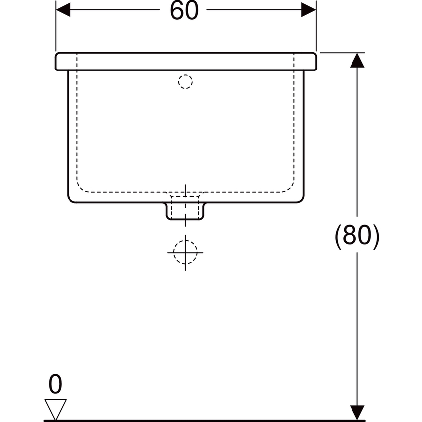 Immagine di Geberit PUBLICA ISEO lavatoi L.60 cm, polivalenti con troppopieno, colore bianco finitura lucido 500.886.00.1