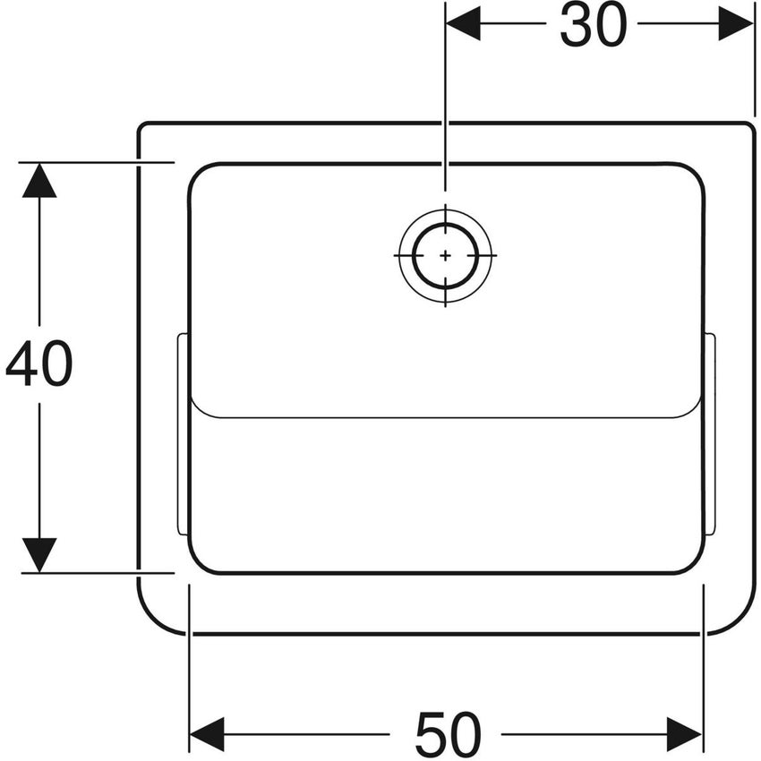 Immagine di Geberit PUBLICA ISEO lavatoi L.60 cm, polivalenti con troppopieno, colore bianco finitura lucido 500.886.00.1