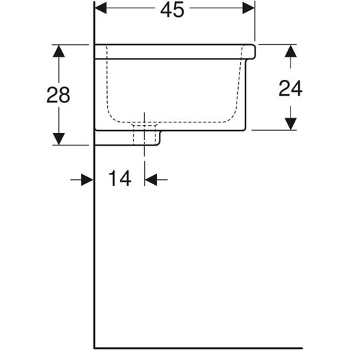 Immagine di Geberit PUBLICA RUSCELLO lavatoio L.60 cm polivalente, colore bianco finitura lucido 500.885.00.1