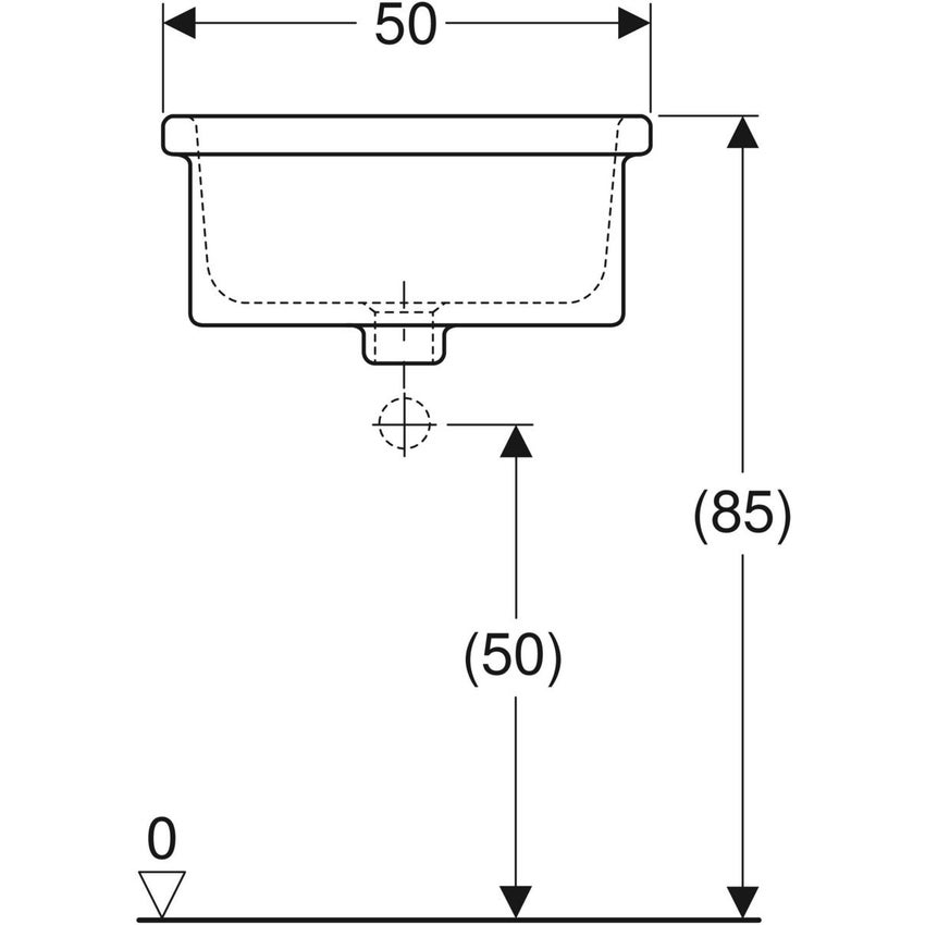 Immagine di Geberit PUBLICA RUSCELLO lavatoio L.50 cm polivalente, colore bianco finitura lucido 500.894.00.1