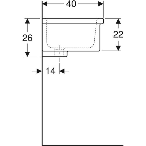 Immagine di Geberit PUBLICA RUSCELLO lavatoio L.50 cm polivalente, colore bianco finitura lucido 500.894.00.1
