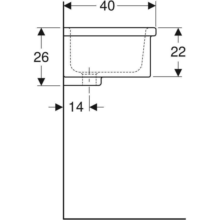 Immagine di Geberit PUBLICA RUSCELLO lavatoio L.50 cm polivalente, colore bianco finitura lucido 500.894.00.1
