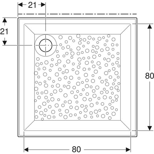 Immagine di Geberit BASTIA piatto doccia quadrato 90 cm, colore bianco finitura lucido 00723200000001