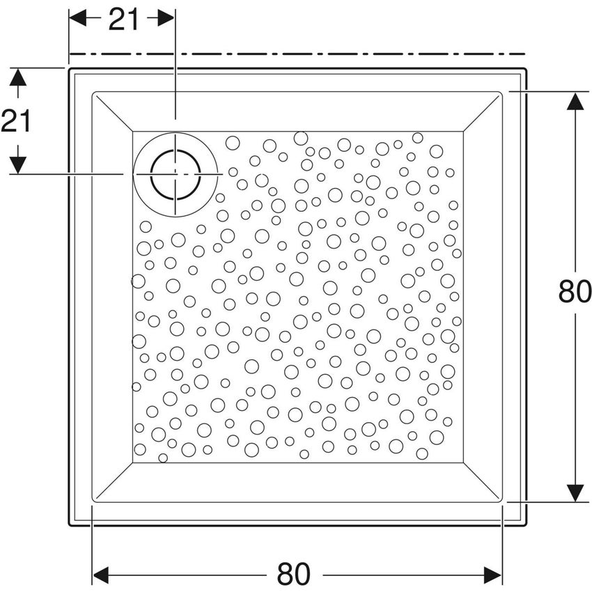 Immagine di Geberit BASTIA piatto doccia quadrato 90 cm, colore bianco finitura lucido 00723200000001