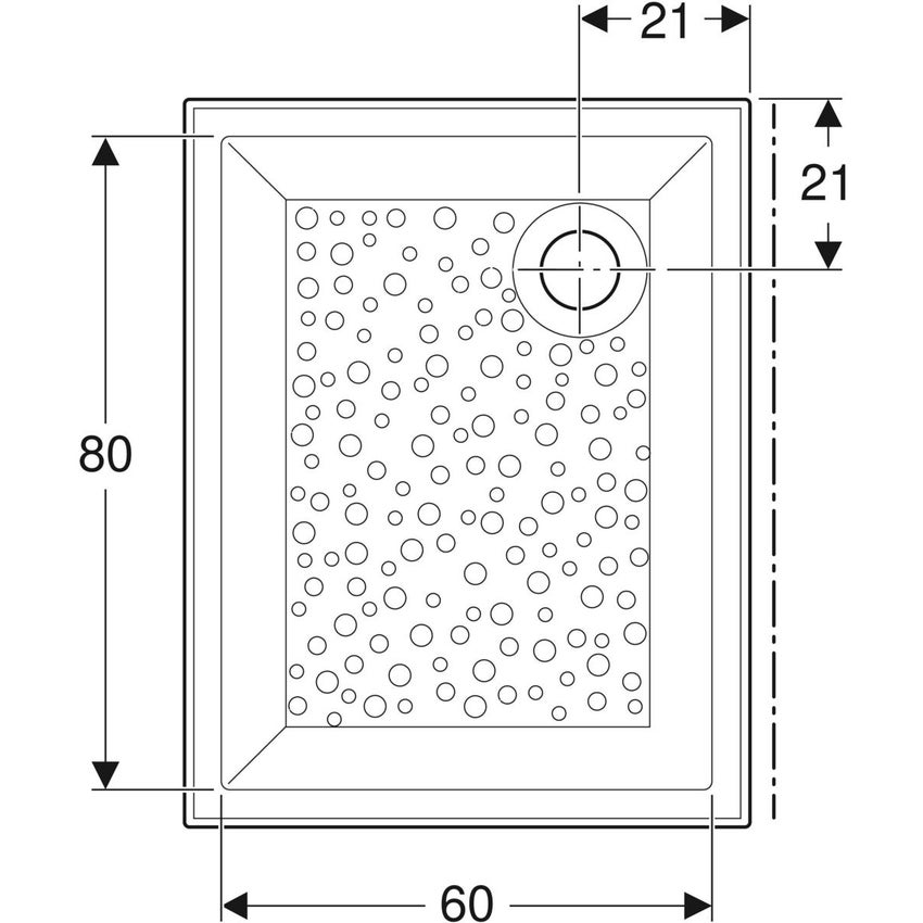 Immagine di Geberit BASTIA piatto doccia rettangolare L.90 P.70 cm, colore bianco finitura lucido 00725200000001