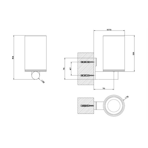 Immagine di Gessi 316 ACCESSORI porta bicchiere a parete bianco, finitura steel brushed 54707#239