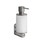 Immagine di Gessi 316 ACCESSORI porta dispenser a parete con bicchiere bianco, finitura steel brushed 54713#239