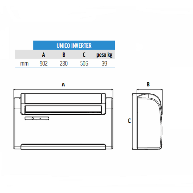Immagine di Olimpia Splendid Unico INVERTER 9 HP pompa di calore 2.3 kW Climatizzatore senza unità esterna 01060