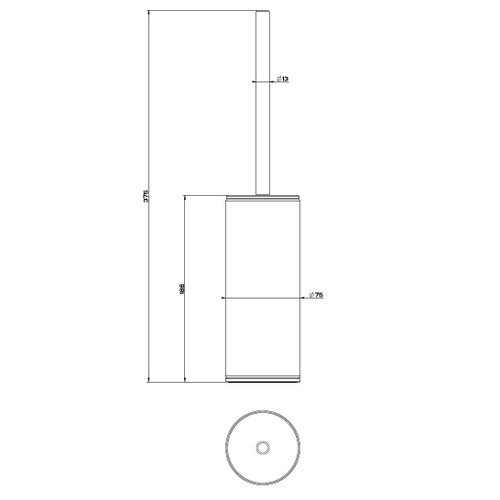 Immagine di Gessi 316 ACCESSORI porta scopino d'appoggio bianco, finitura steel brushed 54743#239