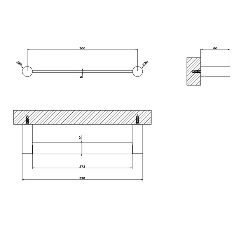 Immagine di Gessi 316 ACCESSORI porta salvietta L.30 cm, finitura steel brushed 54797#239