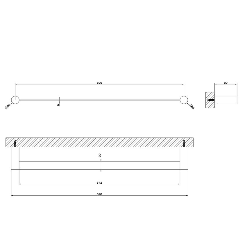 Gessi 54803#239 316 ACCESSORI porta salvietta L.60 cm, finitura