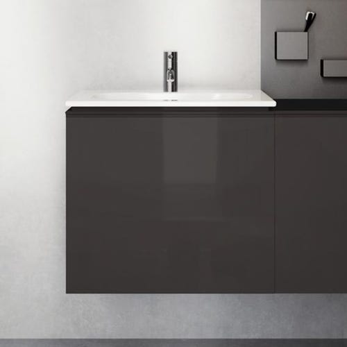 Immagine di Geberit ACANTO mobile sottolavabo sospeso L.60 cm, per lavabo standard e slim, con un cassetto esterno e interno, corpo colore lava finitura opaco, cassetti colore lava finitura vetro lucido 503.003.JK.2