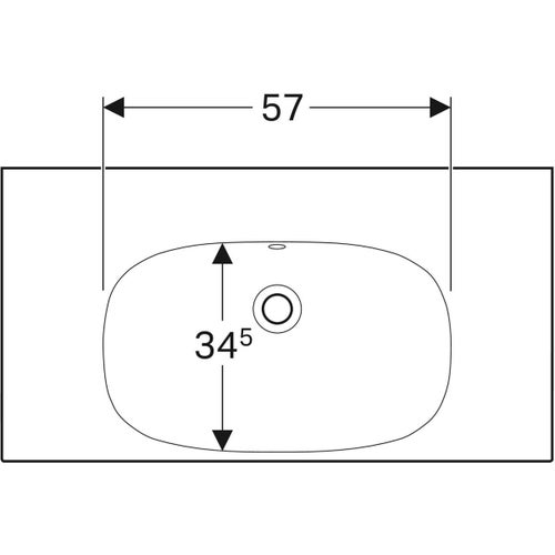 Immagine di Geberit ACANTO lavabo L.90 cm, senza foro per rubinetteria, con troppopieno e piano d'appoggio, colore bianco finitura KeraTect 500.624.01.8