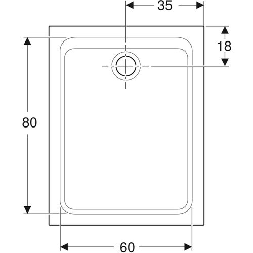 Immagine di Geberit MELUA piatto doccia rettangolare, L.70 P.90 cm, colore bianco finitura opaco 00092300777G