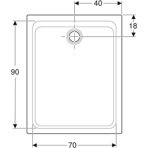 Immagine di Geberit MELUA piatto doccia rettangolare, L.80  P.100 cm, colore bianco finitura opaco 00095100777G