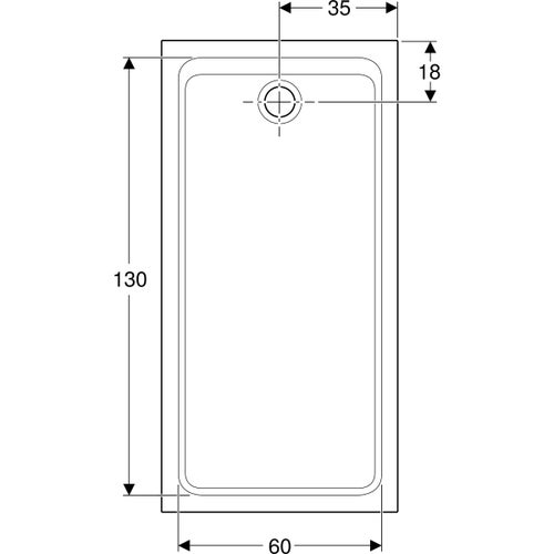 Immagine di Geberit MELUA piatto doccia rettangolare, L.70 P.140 cm, colore bianco finitura opaco 00093800777G